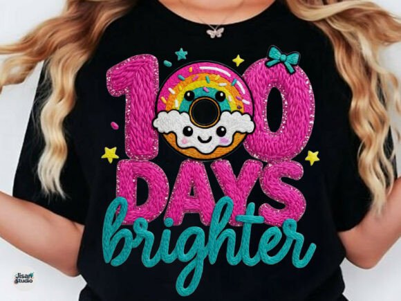 Celebrate 100 Days of School with Faux Yarn Donut PNG