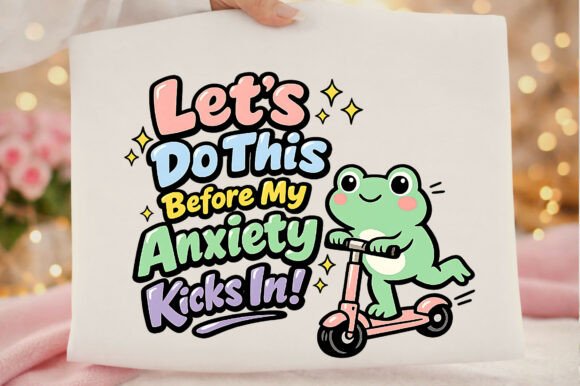Cute Funny Frog Anxiety Scooter PNG: A Relatable Design Asset