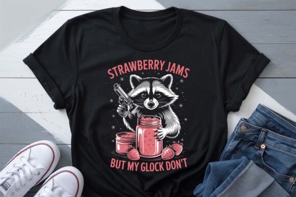Funny Raccoon Strawberry Jams PNG: Quirky Character for Creative Projects