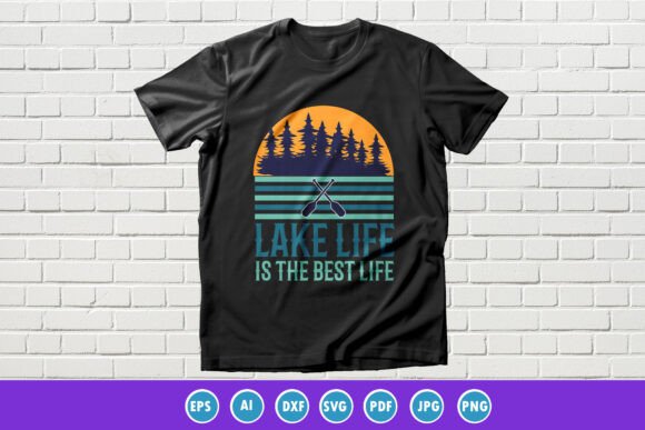 Funny Vintage Colorful Lake T-shirt: A Retro Design Asset for Creatives