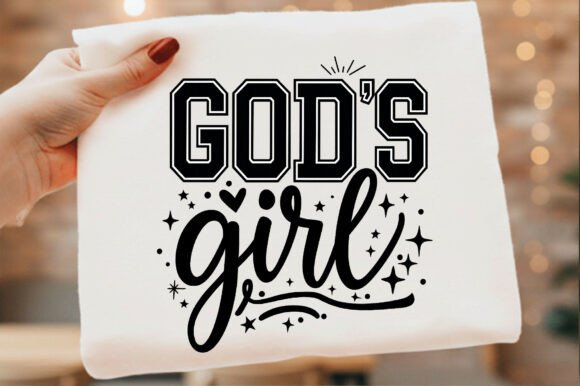 God's Girl Christian Faith Typography: Bold Varsity Style