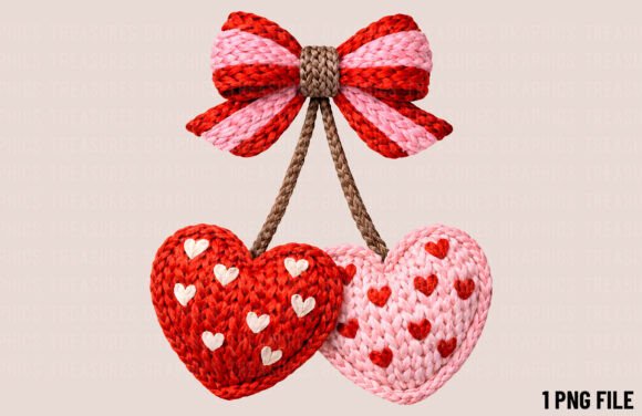 Heart Crochet Yarn Valentine's Day PNG: Crafting with Cozy Charm