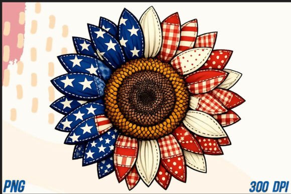 Patriotic Patchwork Flower PNG: Creative Design Guide