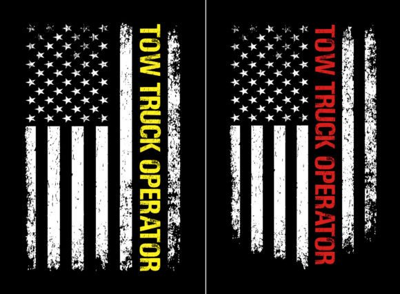 Patriotic Tow Truck Operator Flag Design: A Bold Graphic Asset