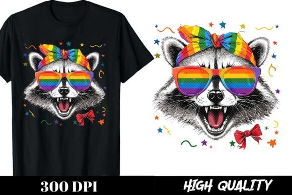 Pride Raccoon Rainbow Glasses PNG: A Bold Design Asset