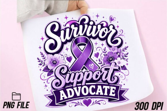 Purple Ribbon Survivor Advocate PNG: A Design Asset with Purpose