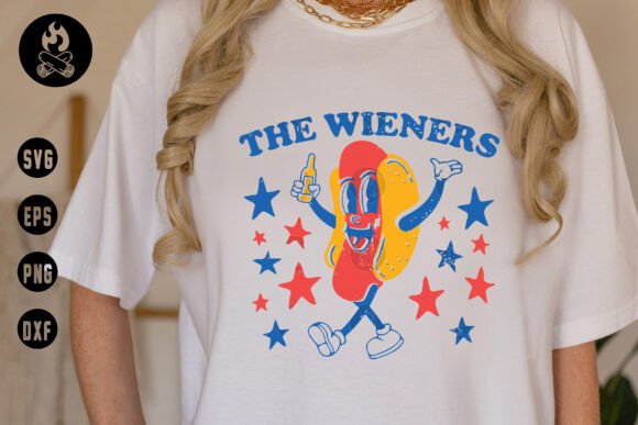 The Wieners Retro Hotdog SVG, 4th of July: Summer's Funniest Design Asset