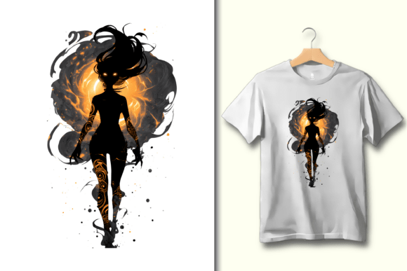 Unleash Mystique with Silhouette with Glowing Energy & Tattoos