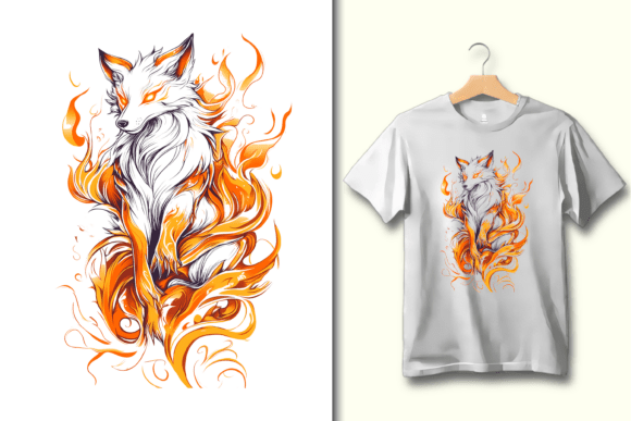 Unleashing the Fox Fire Spirit PNG Sublimation Design