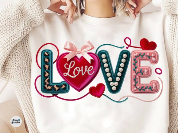 Velvet Rose Valentine Faux Embroidery: A Premium Design Asset